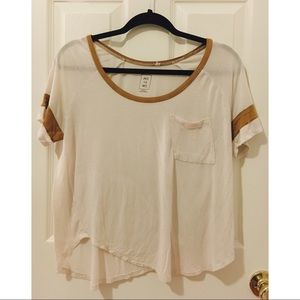 PacSun Casual White & Mustard Top